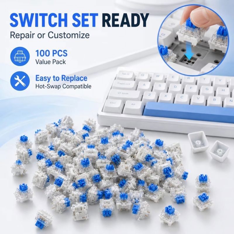 Keyboard Gaming Blue Switch - DT21 100 шт. переключателей для механической
