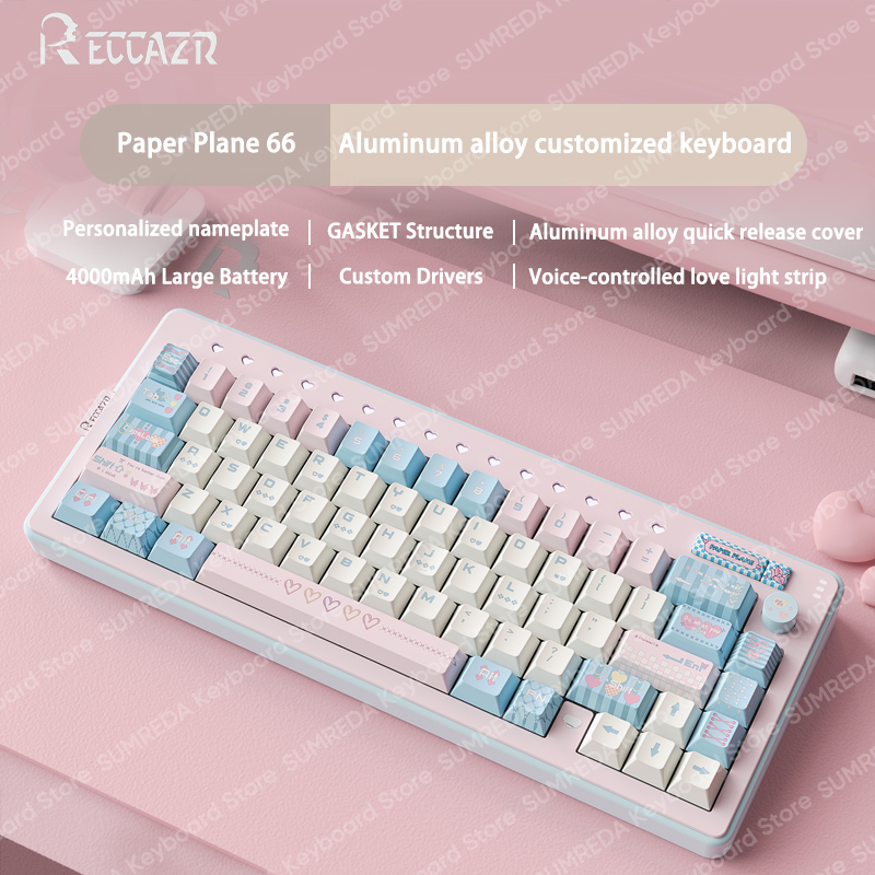 RECCAZR R66 Paper Plane66 Комп – обзор и цена Gaming Keyboard No Rgb
