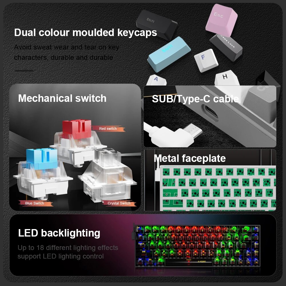 USB-клавиатура E-YOOSO Z686 Ме – обзор и цена Gaming Keyboard Mini
